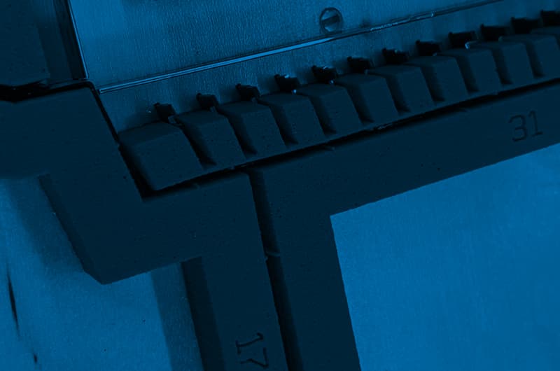 Steel rule cutting die with ejection rubber fitted