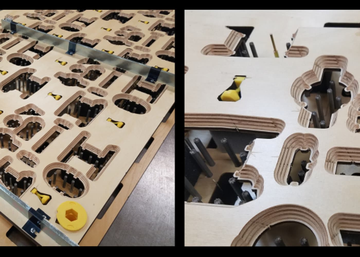 Precision foam die tooling laid out on a workbench